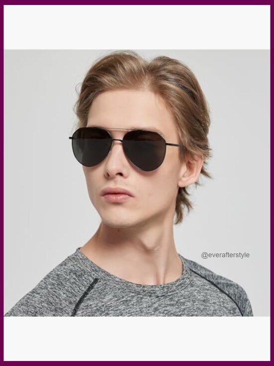 Oversized Aviator Sunglasses Alloy Steel Frame UV400 Protection
